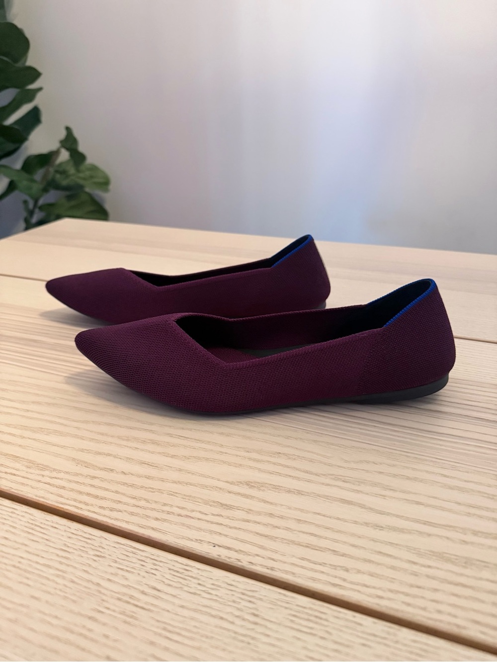 Rothy’s The Point Flats Boysenberry Purple Knit Washable Women’s 10.5 - Picture 2 of 9